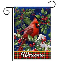 Briarwood Lane Cardinal & Holly Garden Flag