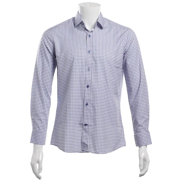 Mens Tom Baine Slim Fit Long Sleeve Gingham Dress Shirt