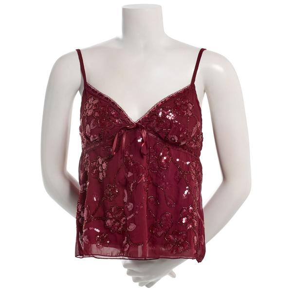 Juniors Madden Girl Tulle Mesh Beaded Sequin Babydoll Camisole - image 