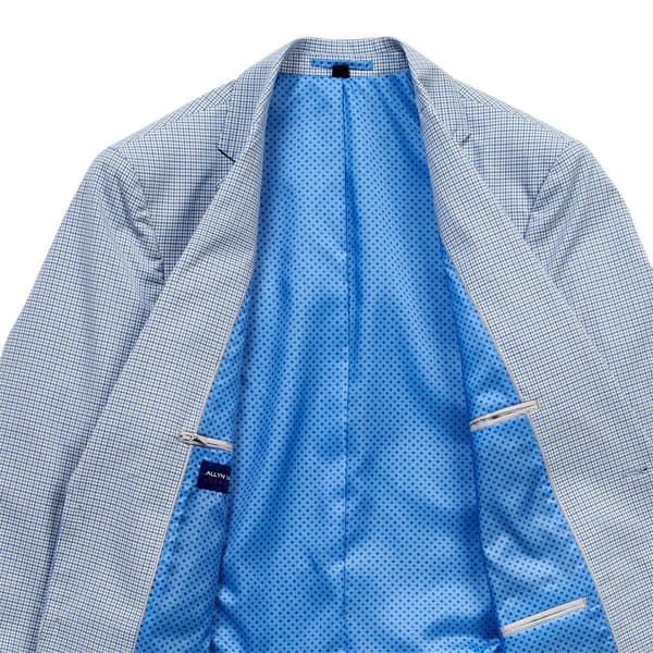 Mens Allyn St. George Blue Checkered Plaid Sport Coat