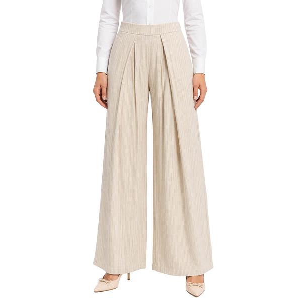 Juniors Hunter & Brown Striped Linen Blend Fashion Palazzo Pants - image 