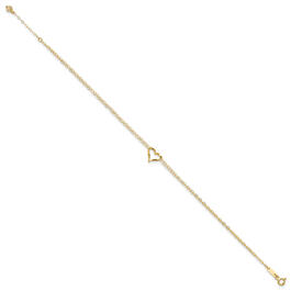 Gold Classics&#8482; 14kt. Yellow Gold Double Strand Heart Anklet
