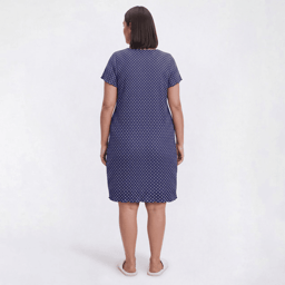 Plus Size Laura Ashley® Short Sleeve Dot Lettuce Edge Nightshirt