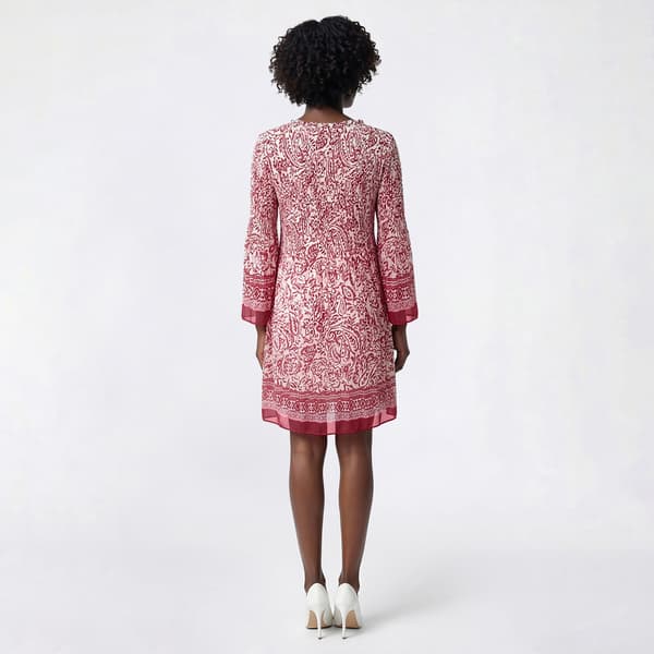 Womens Emma & Michele Long Sleeve Abstract Floral A-Line Dress