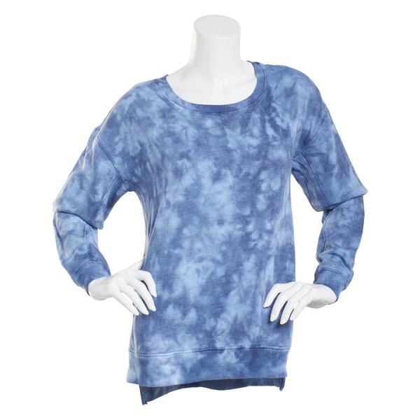 Womens French Laundry French Terry Tie Dye Sweatshirt-Navy/Denim - image 