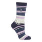 Womens Heat Holders(R) Lite Carrie Stripe Crew Socks - Navy/Lilac - image 1