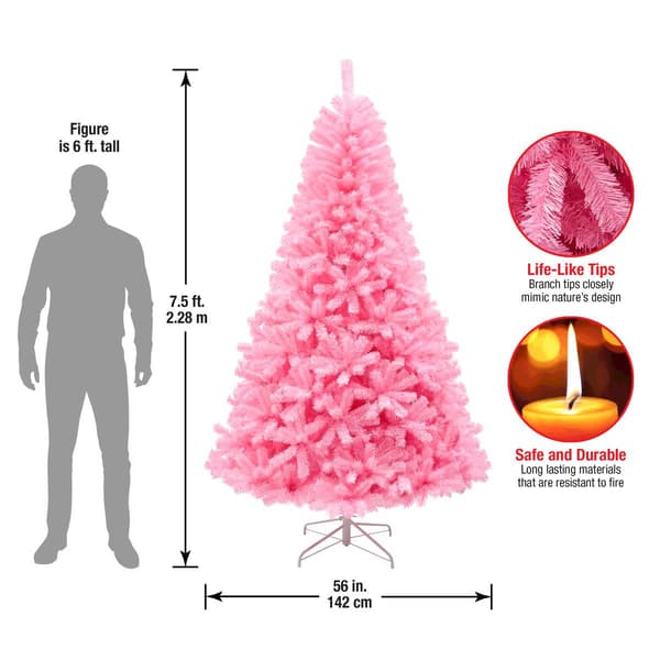 National Tree 7.5ft Color Pop Pink Pine Christmas Tree