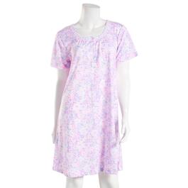 Plus Size Carole Hochman Short Sleeve Garden Floral Nightshirt