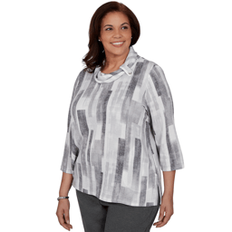 Plus Size Alfred Dunner Regent Street Brushstroke Sweater
