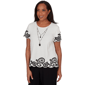 Womens Alfred Dunner Crowd Pleaser Scalloped Paisley Blouse - image 3