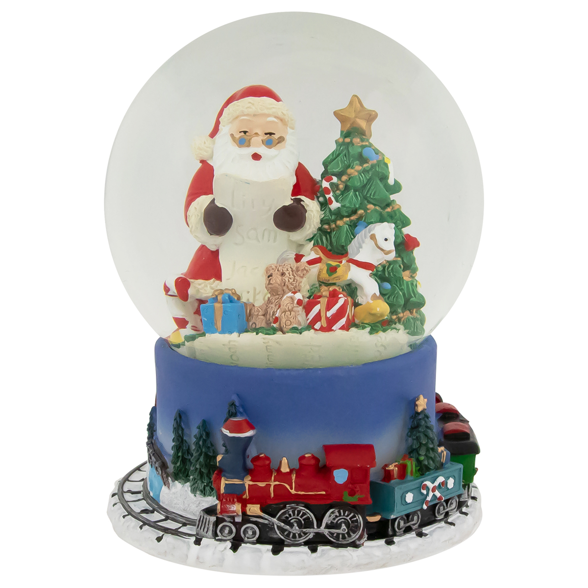 Northlight Christmas Train Around Santa Musical Water Globe