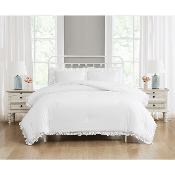 The Farmhouse by Rachel Ashwel Ruffled Washed Cotton 3pc. Comfor