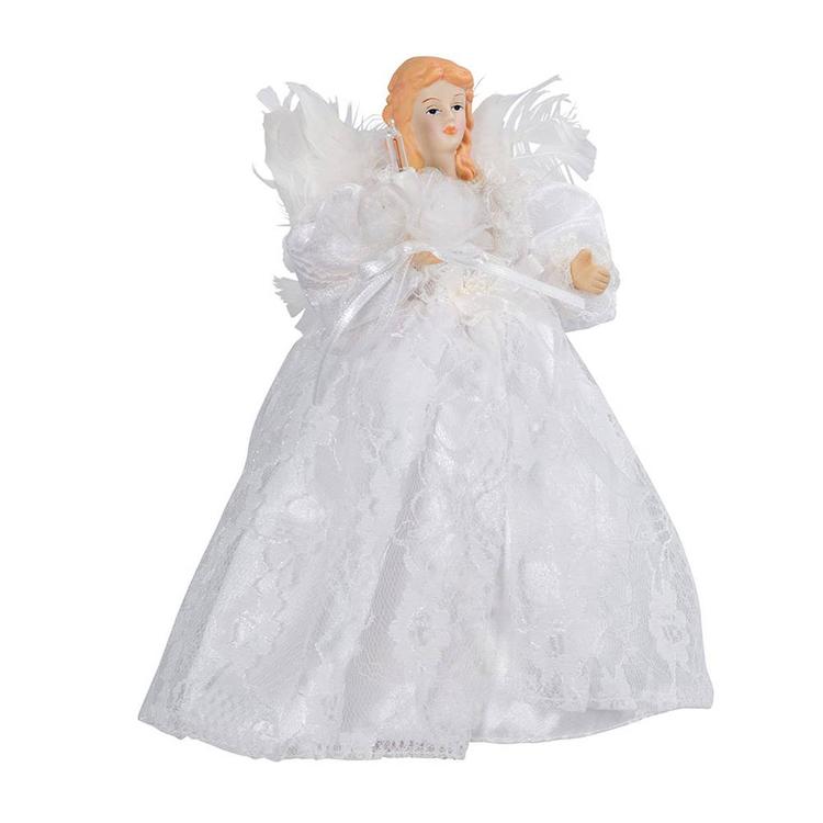 Kurt Adler 10-Light 9in. White Angel Treetop