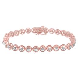 Haus of Brilliance 14kt. Rose Gold Plated Diamond Tennis Bracelet