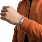 Mens Iron Saints Lava Bead & Layered Curb Chain Bracelet - image 3