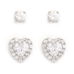 Gianni Argento Sterling Silver Lab White Sapphire Earrings