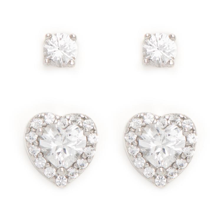 Gianni Argento Sterling Silver Lab White Sapphire Earrings