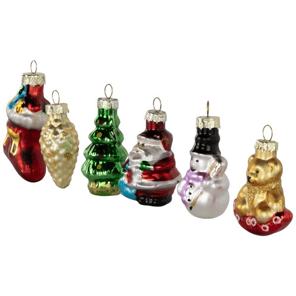 Northlight 6ct. Holiday Favorites Glass Christmas Ornaments