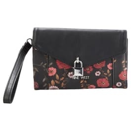 Nine West Inez Phone Organizer Wristlet - Black Poppy Floral