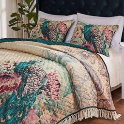 Greenland Home Fashions™ Eden Peacock Crochet Embellish Quilt Set