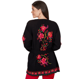 Womens Ruby Rd. Mysterious Romance Floral Jacquard Cardigan