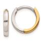 Gold Classics&#40;tm&#41; 14kt. Two-Tone Hinged Hoop Earrings - image 1