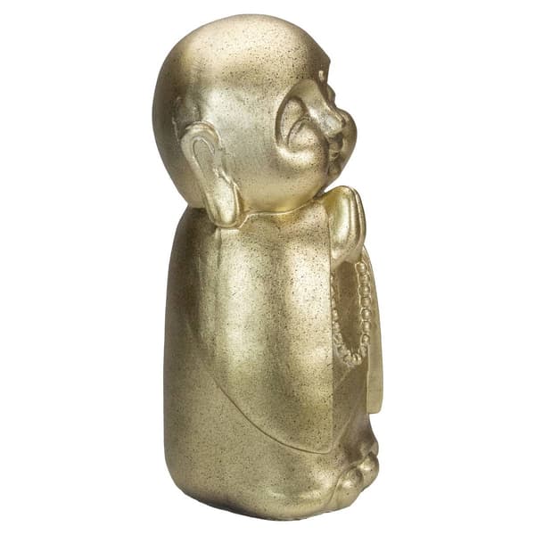 Northlight Seasonal 11.5in. Golden Buddhist Monk Garden Statue