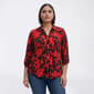 Plus Size Emily Daniels 3/4 Sleeve Disco Dot 2 Pocket Blouse - image 1
