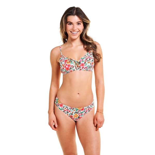 Juniors Cyn & Luca Field Of Dreams Ruched Bikini Swim Bottom