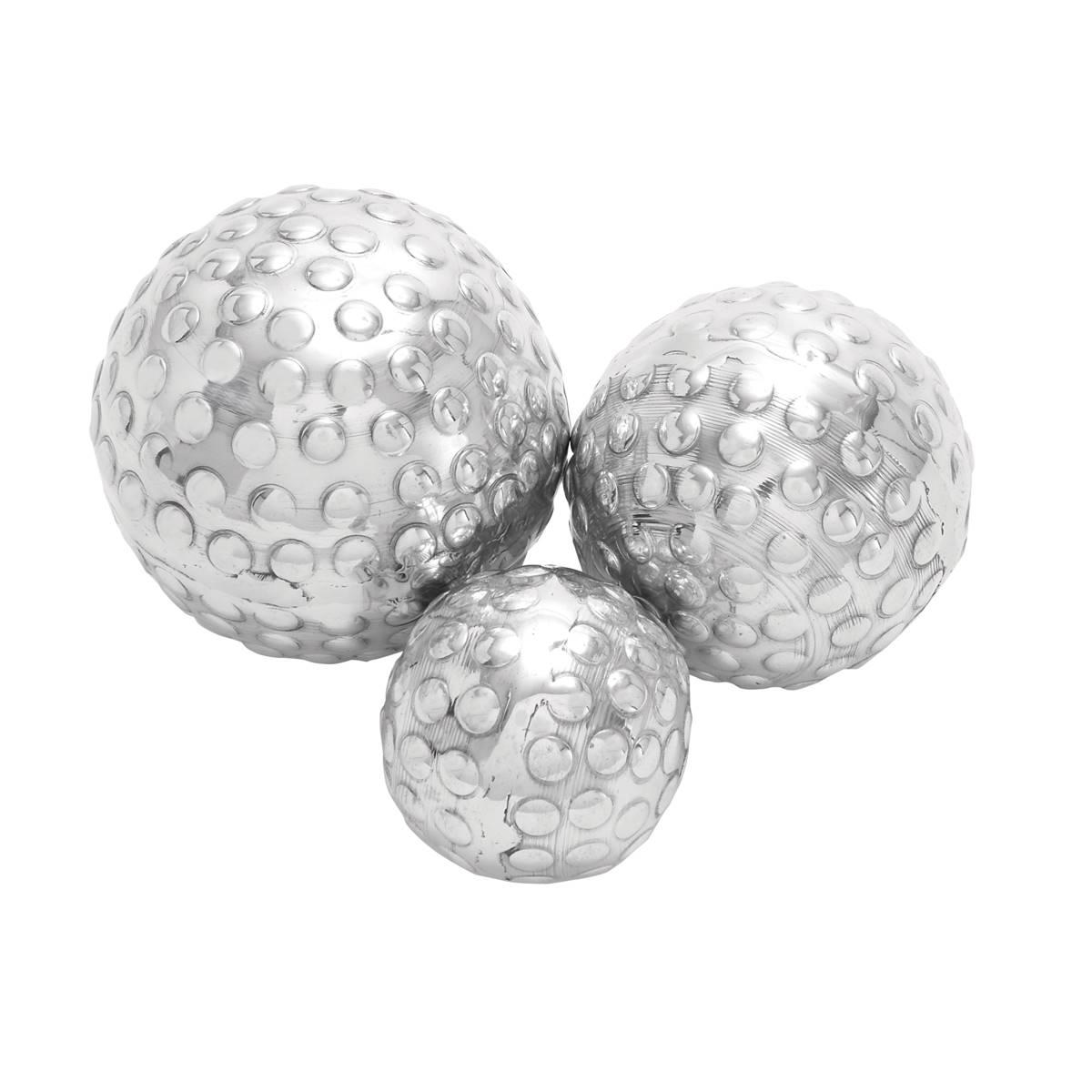 9th & Pike® Glam Silver Aluminum Decorative Orbs - Set of 3