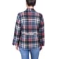 Womens NY Collection Long Sleeve Plaid Tie Waist Flannel Top - image 2