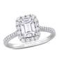 Sterling Silver 1 3/8ctw. Created White Moissanite Halo Ring - image 1