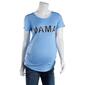 Womens Due Time Short Sleeve Ruched Mama Maternity Tee - image 1