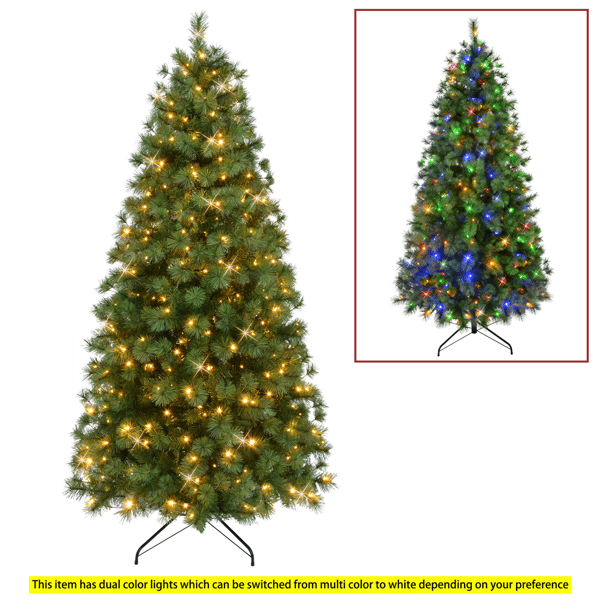 Puleo International 7.5ft. Pre-Lit Colorado Pine Christmas Tree