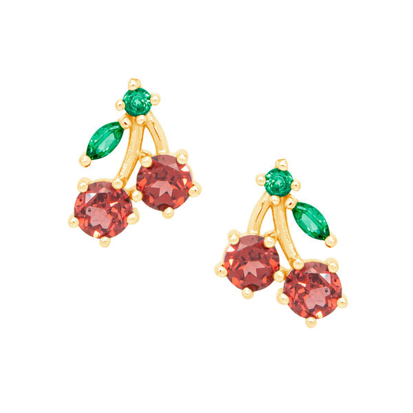 Gianni Argento Gold over Sterling Silver Cherry Shaped Earrings - image 
