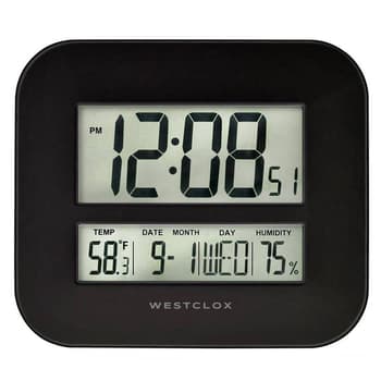 Westclox Large Digital Wall Clock w/ Date & Temp - Boscov's