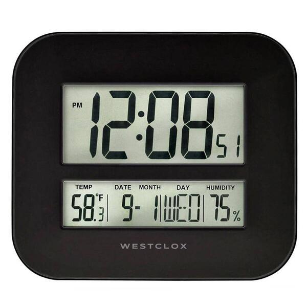 Westclox Large Digital Wall Clock w/ Date & Temp - image 