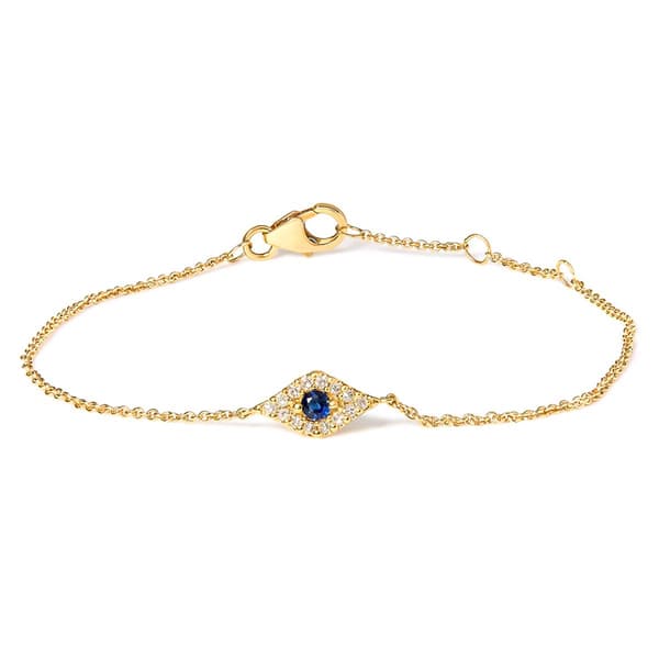 Haus of Brilliance 10kt. Yellow Gold Blue Sapphire Link Bracelet