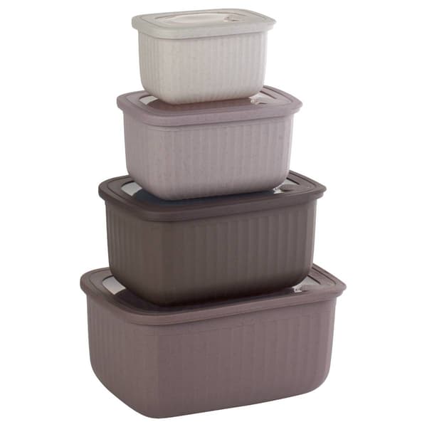Farberware(R) 8pc. Wheat Rectangle Storage Container Set with Lids - image 
