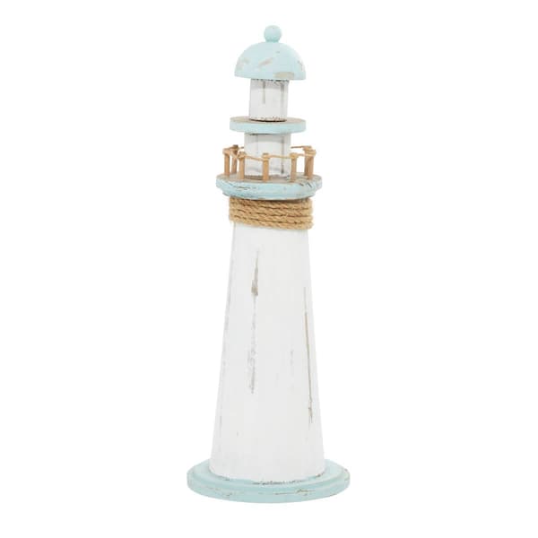 9th & Pike&#174; White Wood Coastal Sculpture Lighthouse