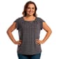 Plus Size Notations Tulip Sleeve Double Bar Neck Dot Blouse - image 1