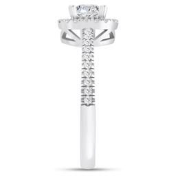 Nova Star® Sterling Silver 1ctw. Lab-Grown Diamond Halo Ring