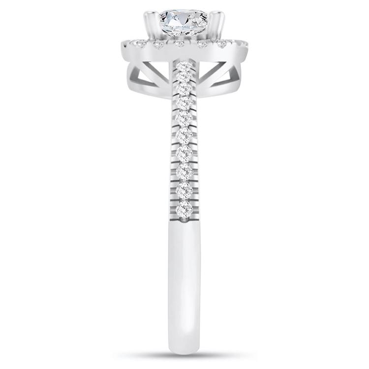 Nova Star® Sterling Silver 1ctw. Lab-Grown Diamond Halo Ring