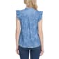 Womens NY Collection Flutter Cap Sleeve Button Front Blouse - image 2