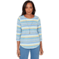 Womens Alfred Dunner Beachcomber Coastal Striped Top With Neckla - image 1