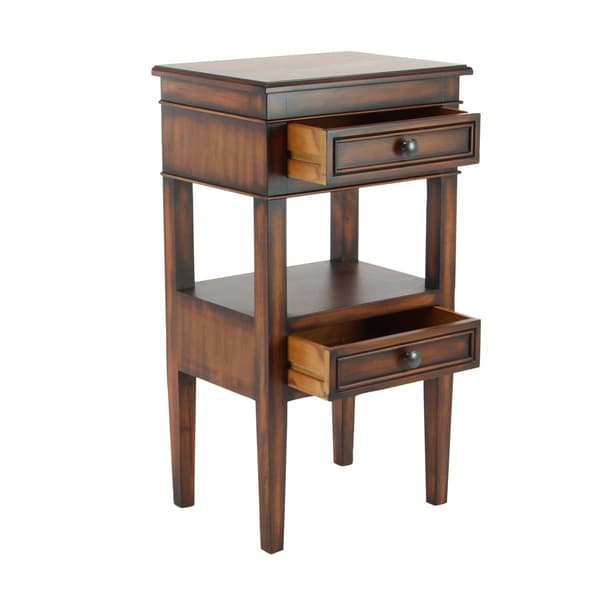 9th & Pike® Brown Pine Traditional Accent Table