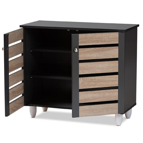 Baxton Studio Gisela 2 Door Shoe Storage Cabinet