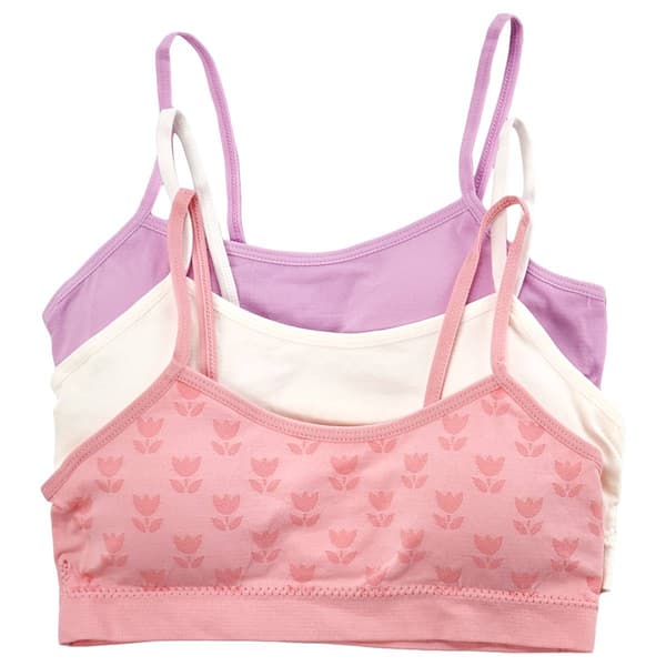 Girls Sweet Princess 3pk. Floral/Solid Seamless Bras - image 