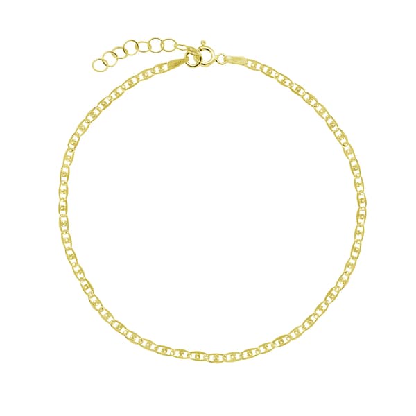 Barefootsies Mariner Chain Anklet Gold Plating over Sterling - image 