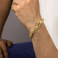 Mens Lynx Gold-Tone Ion Plated Stainless Steel Dragon Bracelet - image 2